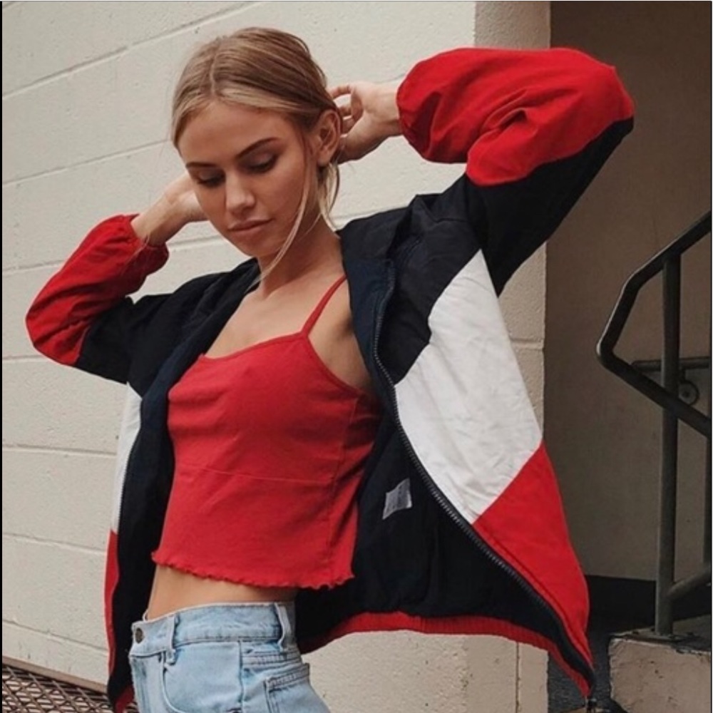 brandy melville red white blue windbreaker/jacket